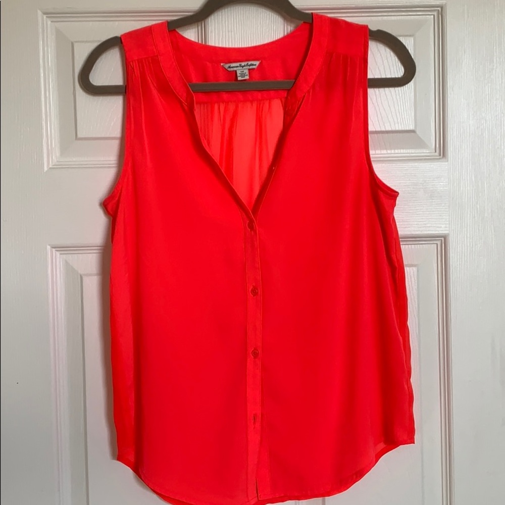 bright CORAL blouse